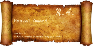 Maskal Amand névjegykártya